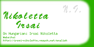 nikoletta irsai business card